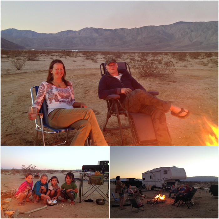 Shannon & Dominic, The girls enjoying their Jiffy Pop, Happy hour around the fire